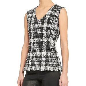 Theory Sculpted Tweed Peplum Top